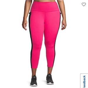 BLACK/PINK DOTS Xersion Move Women’s Plus High Rise Fitted 7/8 Ankle Leggings